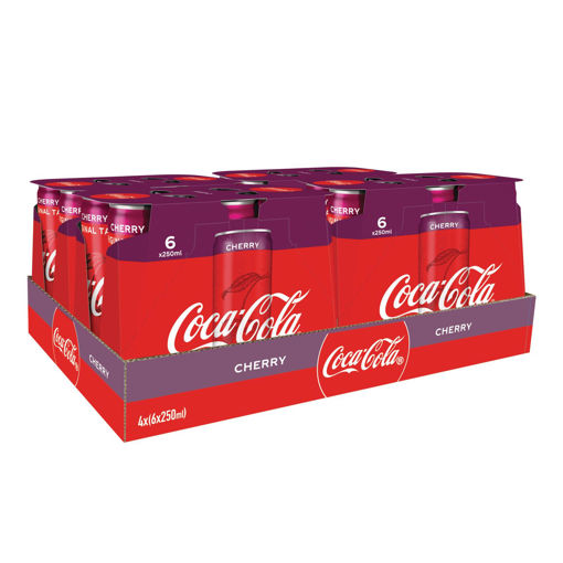 Afbeeldingen van COCA COLA CHERRY BLIK 4X6X25CL