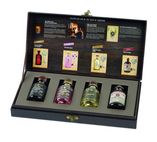 Afbeeldingen van FILLIERS DRY GIN 28 MINI CLASSIC/PINK/BARREL-AGED/TRIBUTE 4X5CL