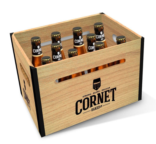 Afbeeldingen van CORNET OAKED HOUTEN KIST 10X33CL