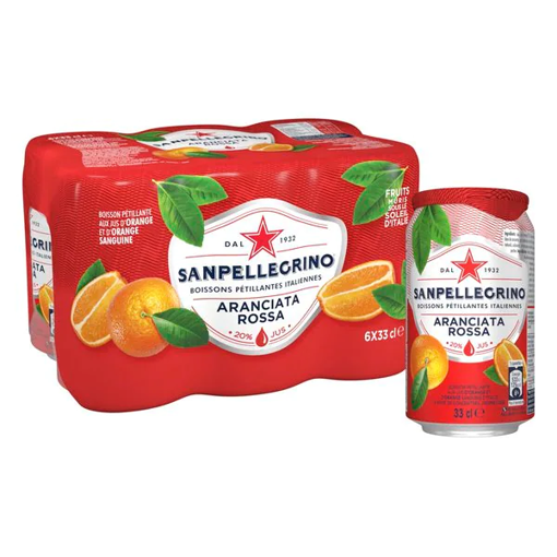 Afbeeldingen van SAN PELLEGRINO ARANCIATA ROSSA BLIK 6X33CL