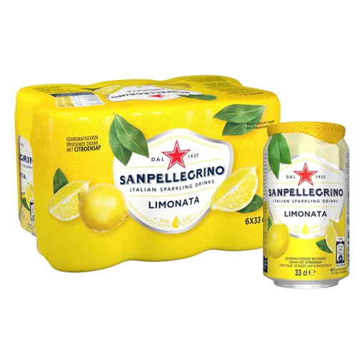 Afbeeldingen van SAN PELLEGRINO LIMONATA BLIK 6X33CL