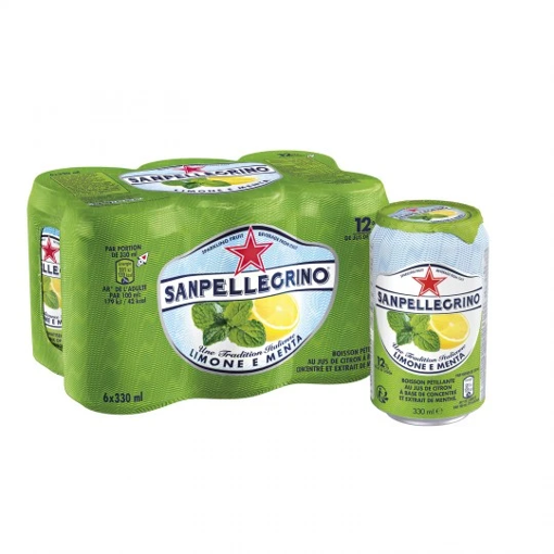 Afbeeldingen van SAN PELLEGRINO LIMONE & MENTA BLIK 6X33CL