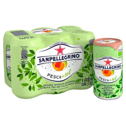 Afbeeldingen van SAN PELLEGRINO PESCA&TEA BLIK 6X25CL