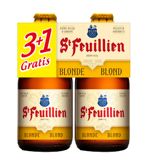 Afbeeldingen van ST. FEUILLIEN BLOND (3+1) CLIP 4 x 33CL